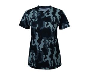 Tri Dri Womens/Ladies Hexoflage Performance Short Sleeve T-Shirt (Camo Charcoal) - RW5572