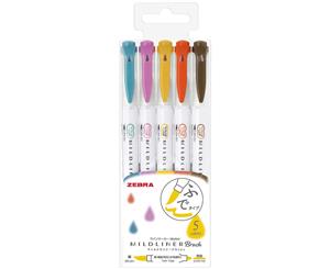 Zebra Mildliner Brush Deep and Warm colour set (5/pk) WFT8-5C-RC