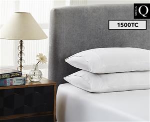 1500TC Mega Queen Bed Fitted Combo Sheet Set - Ivory