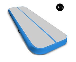 7m Airtrack Tumbling Mat Gymnastics Exercise 20cm Air Track Grey Blue