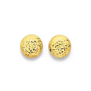 9ct Button Stud Earrings