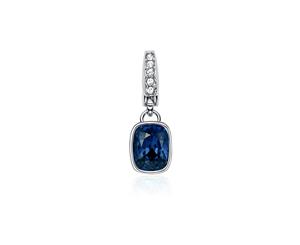 Affinity Cushion Charm with Montana Swarovski Crystals Rhodium Plated