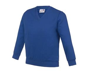 Awdis Academy Childrens/Kids Junior V Neck School Jumper/Sweatshirt (Pack Of 2) (Deep Royal) - RW6680