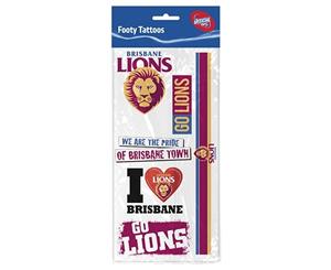 Brisbane Lions AFL Temporary TATTOO Sheet