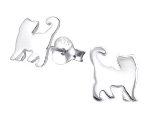 Children's Silver Cat Ear Studs