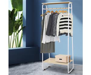 Clothes Rack Closet Storage Garmen Hanging Stand Portable Metal Coat Shelf Holder Rail Wardrobe Organiser Airer Home 2 Tiers