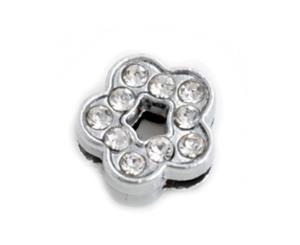 Crystal Flower Collar Slide Charm