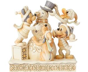 Disney Traditions Mickey Mouse & Friends Build Snowman White Woodland Jim Shore 6002828