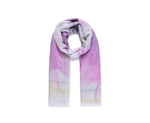 Intrigue Womens/Ladies Abstract Lotus Leaf Digital Print Scarf (Purple) - JW890