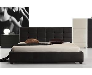 Istyle Milan Double Bed Frame Pu Leather Black