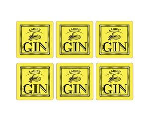 Ladies' Gin Set of 6 Coasters Lemon