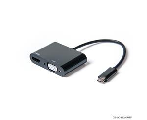 Laser 2-in-1 USB-C to HDMI VGA Adapter - Male to 2-Female