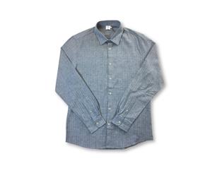 Men's Sunspel Shirt In Blue Herringbone