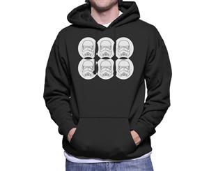 Original Stormtrooper Line Art Helmet Circles Men's Hooded Sweatshirt - Black