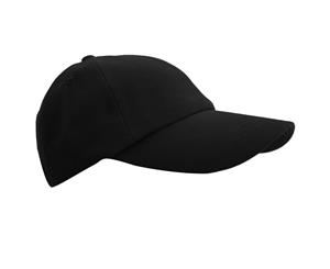 Result Unisex Low Profile Heavy Brushed Cotton Baseball Cap (Black) - BC961