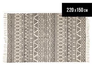 Rug Culture 220x150cm Zulu Flatweave Rug - Ivory