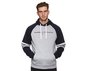 Russell Athletic Men's Raglan Hoodie - Ashen Marl/Navy