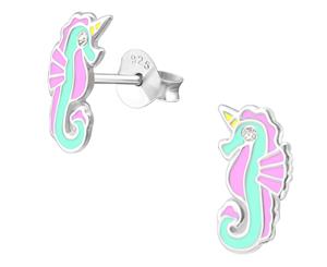 Silver Sea Unicorn Earrings for Girls