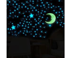 Stars Moon Glow in dark Wall Stickers Murals