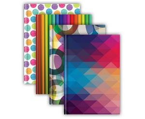 Tiger Stationery Casebound/Hardback 72 Sheet Notebooks (Pack Of 5) (Assorted) - SG14719