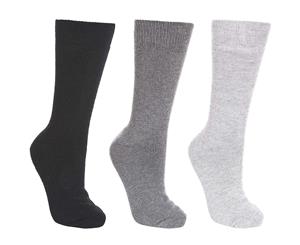 Trespass Sliced Mens Plain Casual Socks (Pack Of 3) - Asrtd (Black/Flint/Grey Marl) - TP317