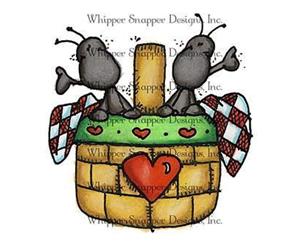 Whipper Snapper Cling Stamp 4 Inch X6 Inch - Ant In Picnic Basket