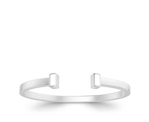 White On White Fashion Cuff Bracelet For Men In Sterling Silver - Sterling Silver