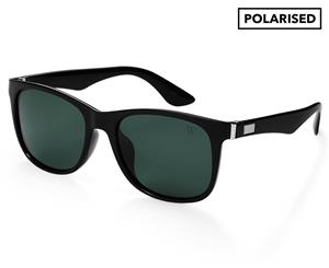 Winstonne Men's Aiden Wayfarer Polarised Sunglasses - Black/Green