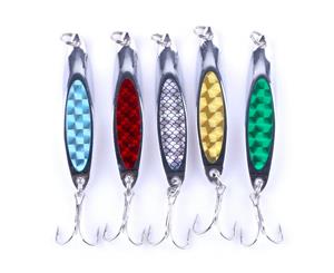 5x 21g Fishing Lures Metal Slice Micro Jig Bait Spoon Tackle Salmon Spinning