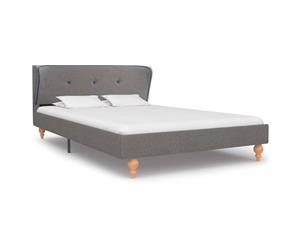 Bed Frame Light Grey Fabric King Single Upholstered Bedroom Furniture