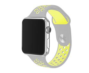 Catzon Sport Soft Silicone Apple Watch Strap iWatch Band Bracelet Replacement Band For iWatch Series 1 2 3 4 - Gray Yellow