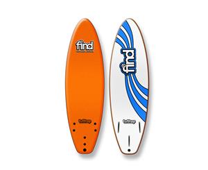 FIND 6Ɔ'' Tuffrap Soft Surfboard Thruster NEON ORANGE - 3 Fin - Orange