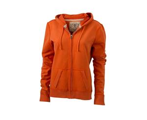 James And Nicholson Womens/Ladies Vintage Hoodie (Dark Orange) - FU464