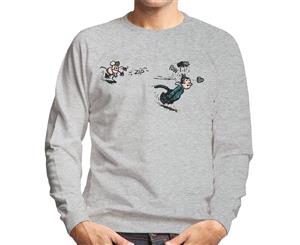 Krazy Kat Ignatz Brick Throw Men's Sweatshirt - Heather Grey