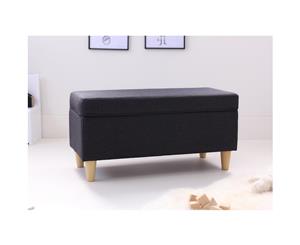 Logan Upholstered Blanket Box - Graphite - Linen Fabric