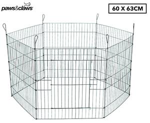 Paws & Claws 60x63cm 6-Sided Play Pen - Black