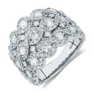 Ring with 2 1/4 Carat TW of Diamonds in 14ct White Gold
