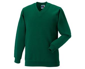 Russell Workwear V-Neck Sweatshirt Top (Bottle Green) - BC1057