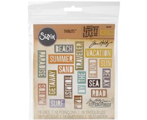 Sizzix Thinlits Dies 18/Pkg By Tim Holtz-Vacation Words Block