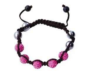 Unisex Bling Bracelet - DISCO BALL FIVE purple - Black