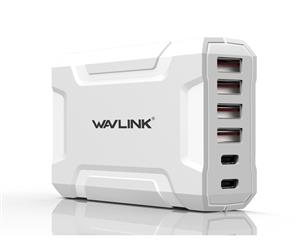 Wavlink USB3.0 with Dual Type-C 6 ports 60W Rugged Smart USB Charger