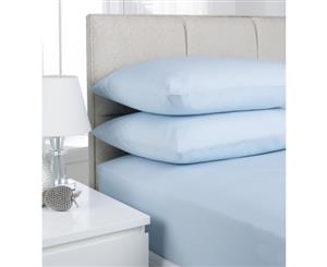 1500TC Pure Cotton Standard Pillowcases Pair - Blue