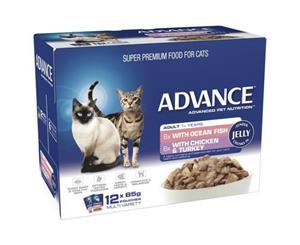 ADVANCE 1+ Years Adult Cat Multi Pack Tender Chunks in Jelly