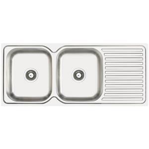 Abey Double Bowl Single Drainer Stainless Steel Sink RH