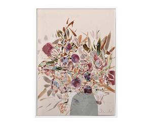 Blooms 2 canvas art print - 75x100cm - White