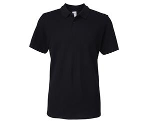 Gildan Mens Softstyle Ringspun Cotton Pique Polo Shirt - Black