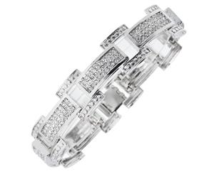 Iced Out Bling CZ Stones Bracelet PLAYA - Silver