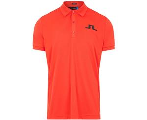 J.Lindeberg M Big Bridge Reg TX Jersey Polo - Racing Red/Black - Mens