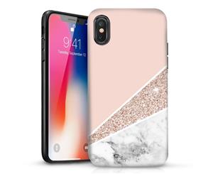 Marble Shape Stone Dual Layer heavy duty Case Cover For Apple iPhone XR