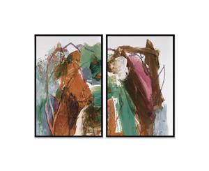 Mid-Century canvas art print - set of 2 - Black